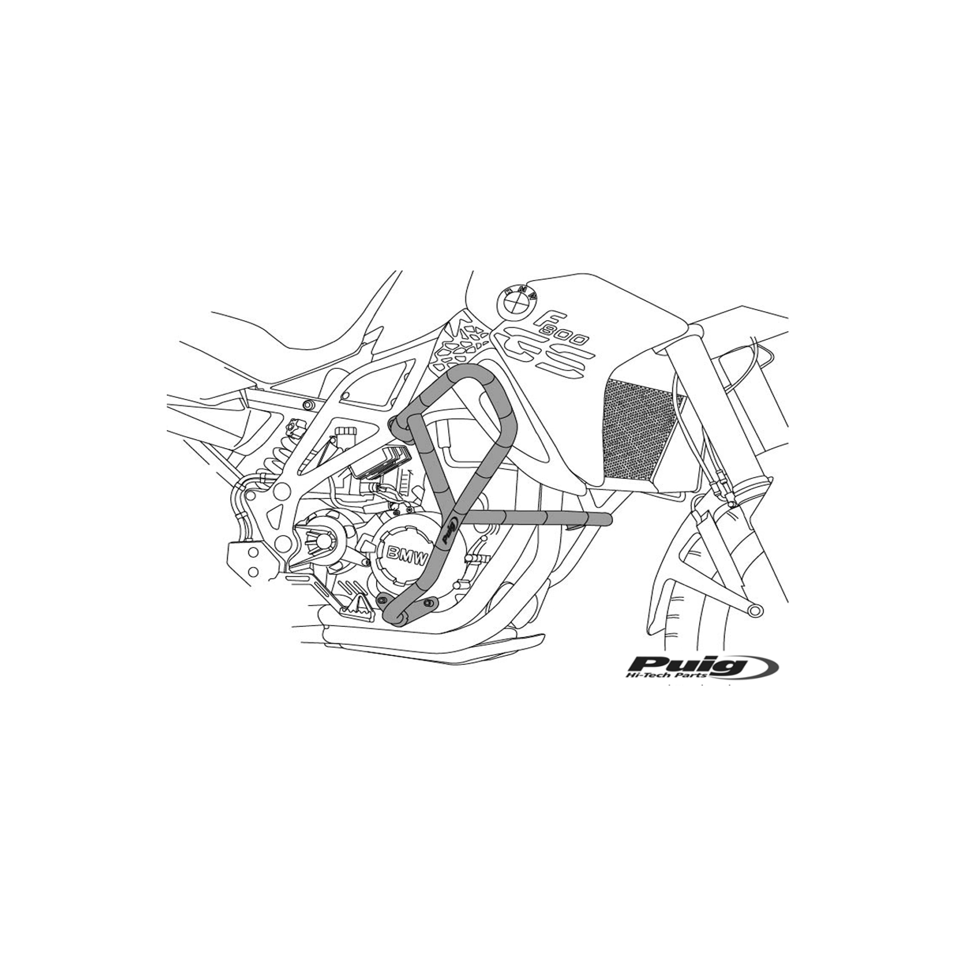 PUIG MT-07 TRACER 2021 PROTE��O DE MOTOR PRETO