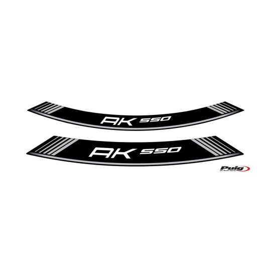 PUIG AK550 2017 FITAS DE RODA PERSONALIZADAS PRATA