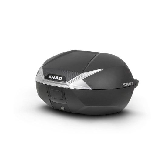 SHAD MALETA SH47 REFL. BLANCO (TAPA CARBONO INCLUIDO)
