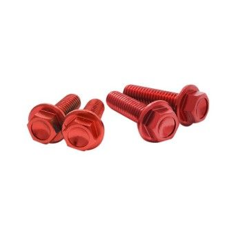 DIRT FREAK PARAFUSO FLANGE M6 30mm VERMELHO 4UNID