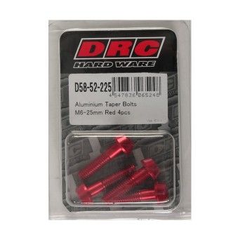 DIRT FREAK PARAFUSO TAPER M6 25mm VERMELHO 4UNID