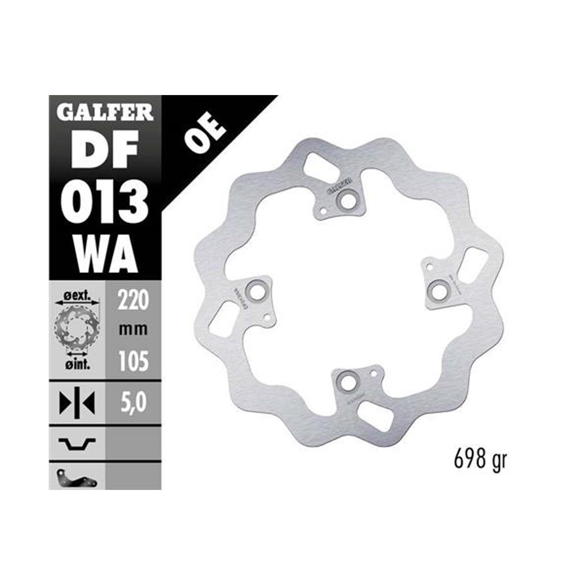 GALFER DISCO WAVE FIXED 220x5mm