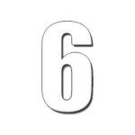 DIRT FREAK AUTOCOLANTE MX2 NUMERO 6 BRANCO 3UNID
