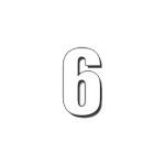 DIRT FREAK AUTOCOLANTE MN2 NUMERO 6 BRANCO