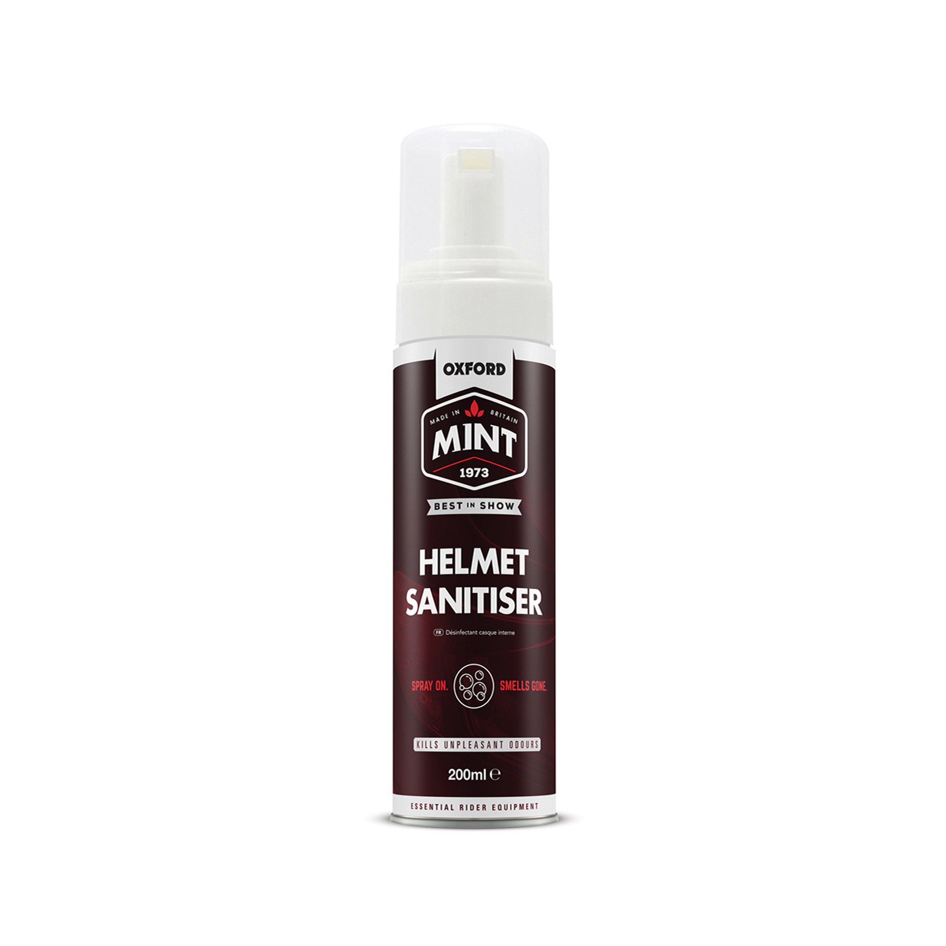 OXFORD MINT HELMET SANITISER FOAM 200ml LIMPEZA INTERIOR CAP OXFORD MINT HELMET SANITISER FOAM 200ml LIMPEZA INTERIOR CAP