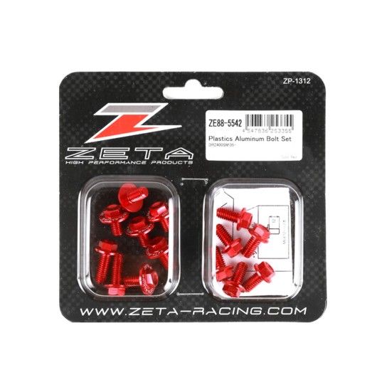 ZETA KIT PARAFUSOS ALUMINIO DRZ400S/SM VERMELHO