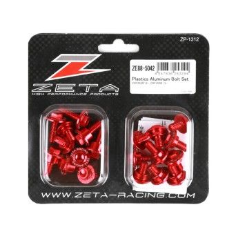 ZETA KIT PARAFUSOS ALUMINIO CRF250R 2014-/450 2013- VERMELHO