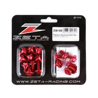 ZETA KIT PARAFUSOS ALUMINIO KX250F 2013-/450F 2015- VERMELHO