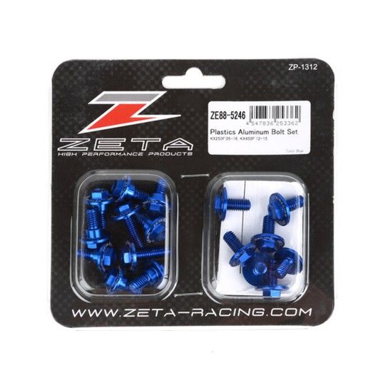 ZETA KIT PARAFUSOS ALUMINIO KX250F 2013-/450F 2015- AZUL