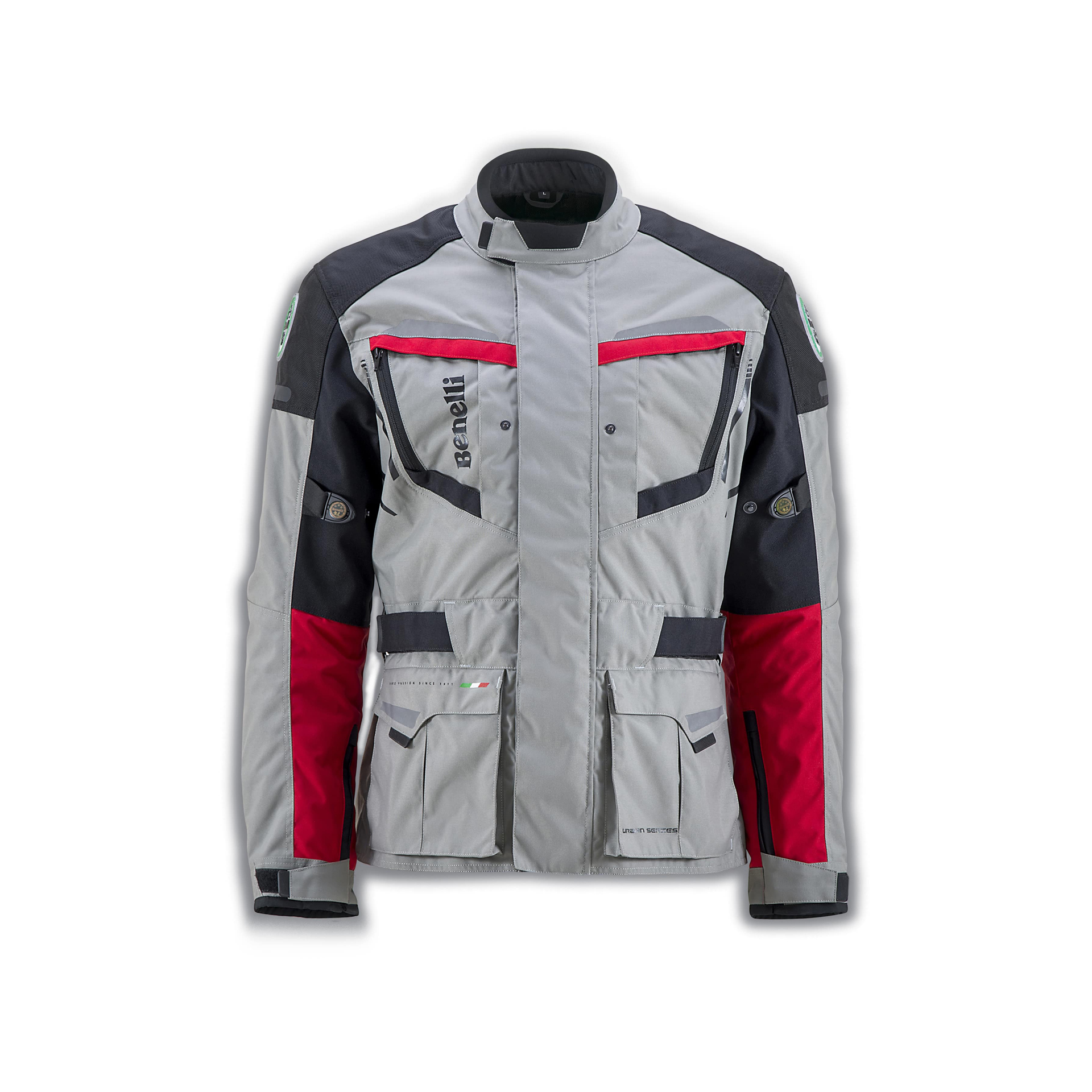 BLUS�O BENELLI ESSENTIAL CINZENTO/VERMELHO - L