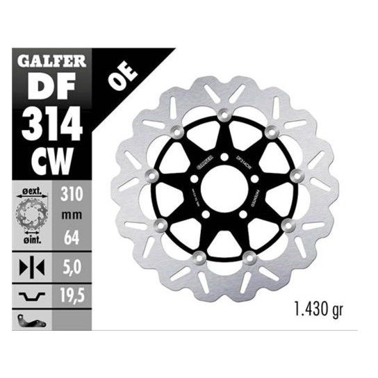 GALFER DISCO WAVE FLOATING COMPLETO ALU 310X5MM