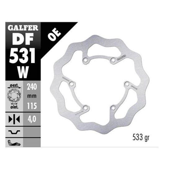 GALFER DISCO WAVE FIXED 240X4mm TRASERO