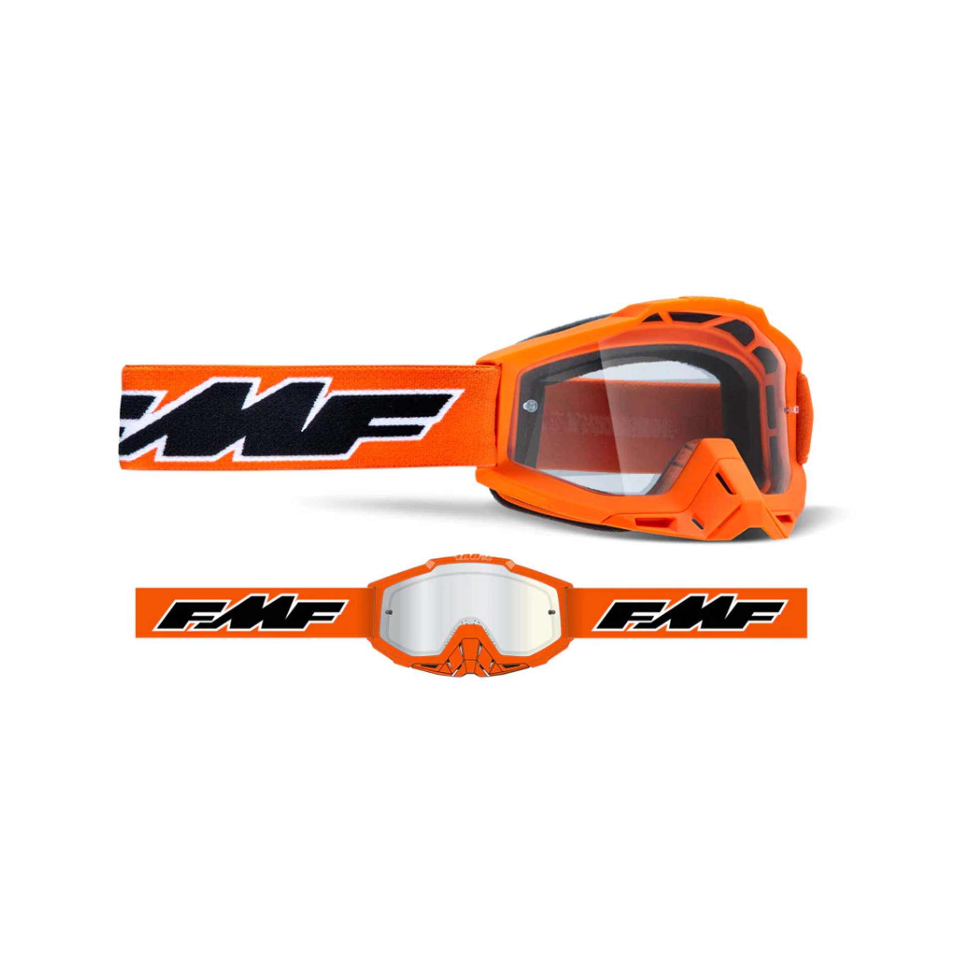 FMF OCULOS POWERBOMB ROCKET LARANJA LENTE TRANSPARENTE
