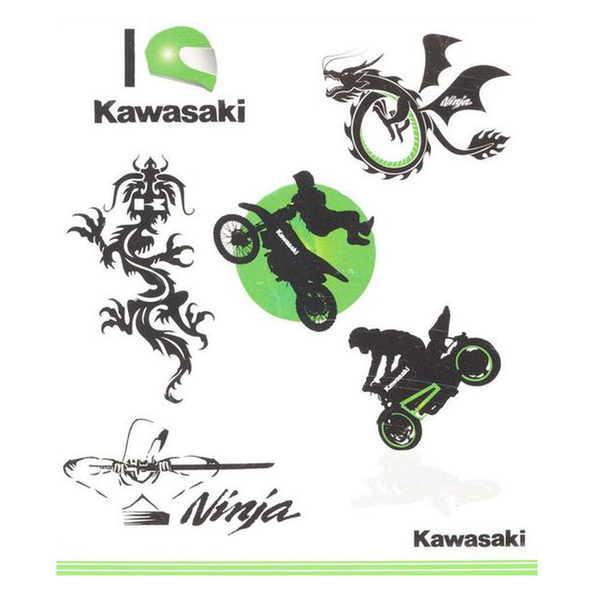 CONJUNTO DE TATUAGENS DE CRIAN�A KAWASAKI