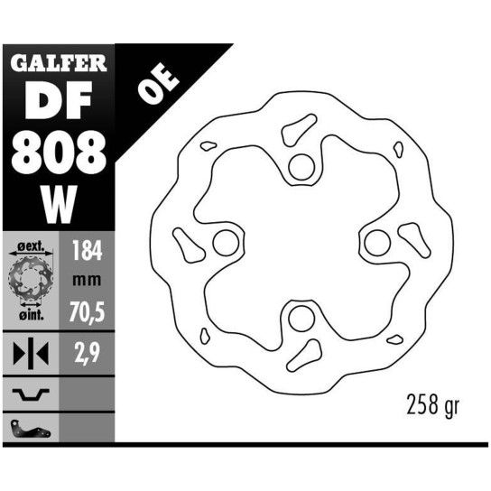 GALFER GAS GAS SHERCO MONTESA TRIAL DISCO FRENTE 184X2.9mm
