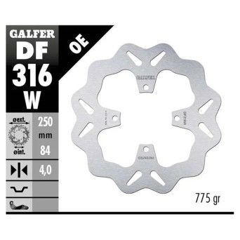 GALFER BANDIT400 GSX600F GSX750F 1989-97 DISCO TRAS 250x4mm