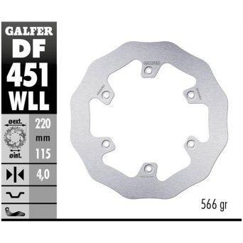 GALFER YAMAHA DISCO TRASEIRO FIXO 220x4mm
