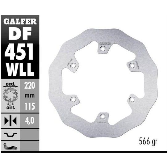 GALFER YAMAHA DISCO TRASEIRO FIXO 220x4mm