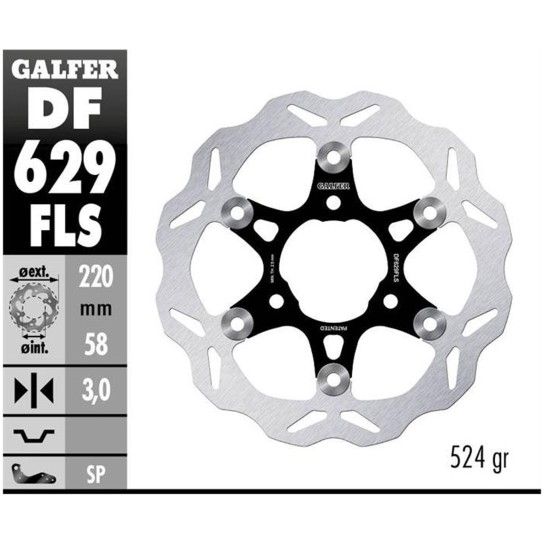 GALFER DISCO FRENTE OVERSIZE (C. STEEL) 220x3mm