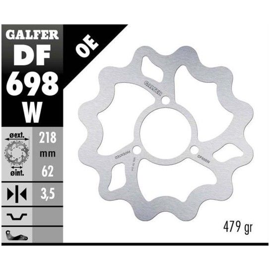 GALFER DT50 DISCO TRAS 218x3,5mm