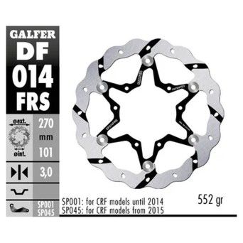 GALFER CRF450 DISCO FRENTE 270mm RASURADO