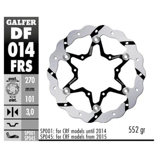 GALFER CRF450 DISCO FRENTE 270mm RASURADO