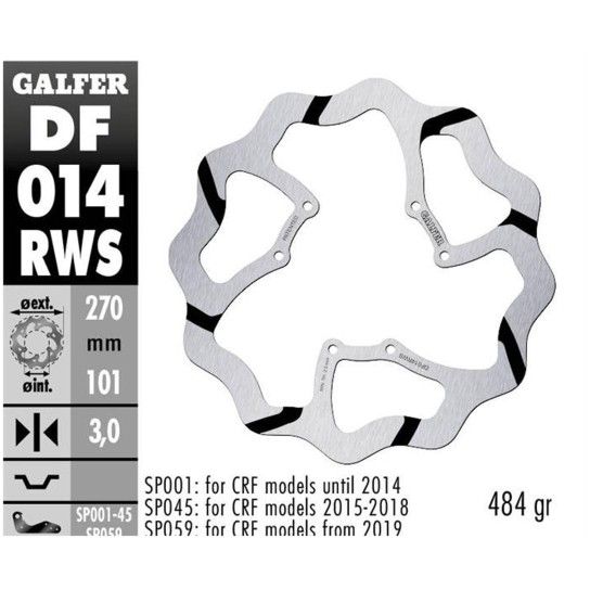 GALFER CRF450 DISCO FRENTE FIXO 270mm STD