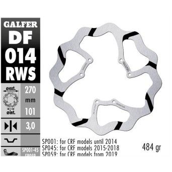 GALFER CRF450 DISCO FRENTE FIXO 270mm STD