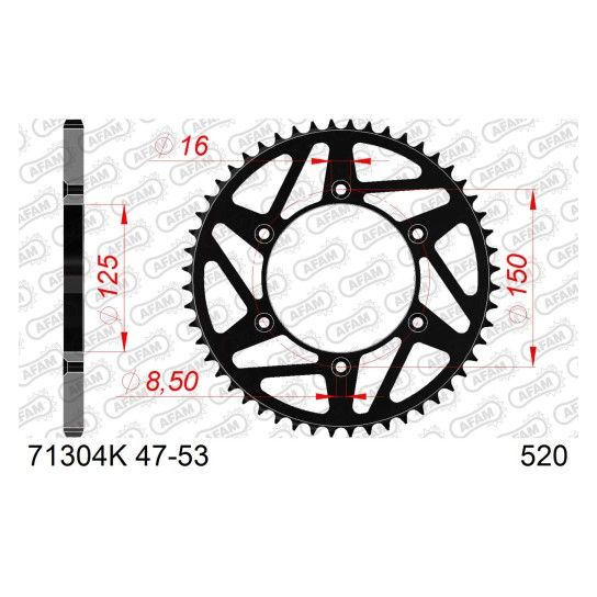 AFAM CREMALHEIRA AO PRETO 520 KTM HUSQVARNA GAS GAS CF MOTO