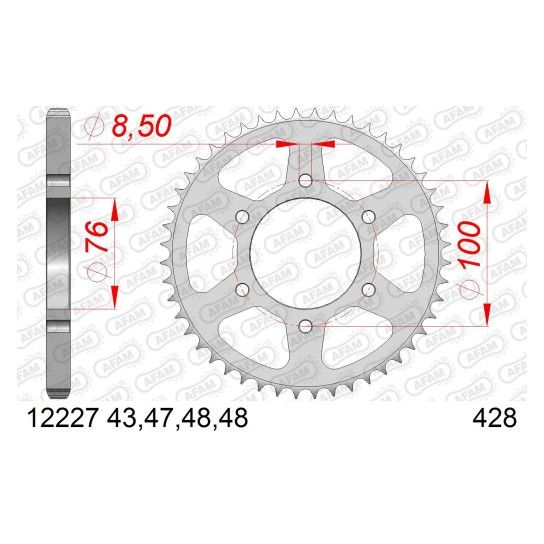 AFAM CREMALHEIRA AO 428 MT125 XSR125 YZF-R125 20015-23