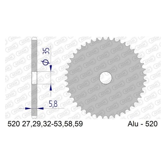 AFAM CREMALHEIRA ALUMINIO CHEIA 520-41