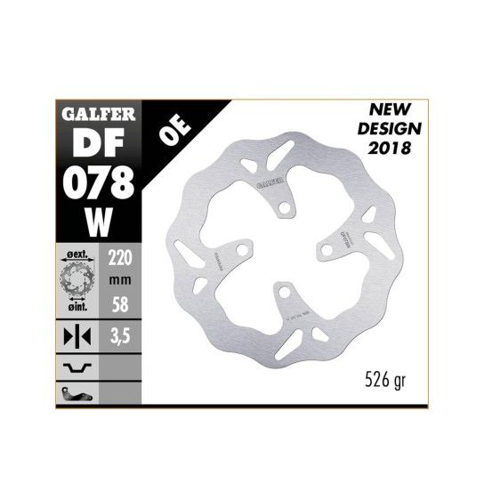 GALFER DISCO REDONDO 220x3.5MM PCX 125 DISCO FRENTE