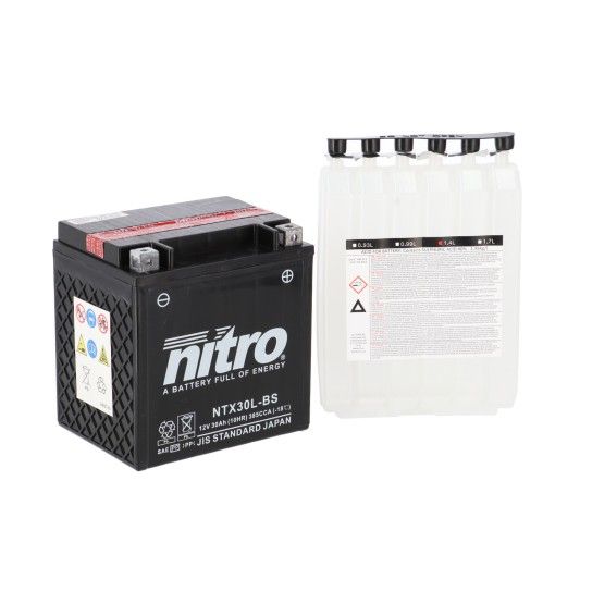 NITRO BATERIA NTX30L-BS AGM COM CARGA ACIDO