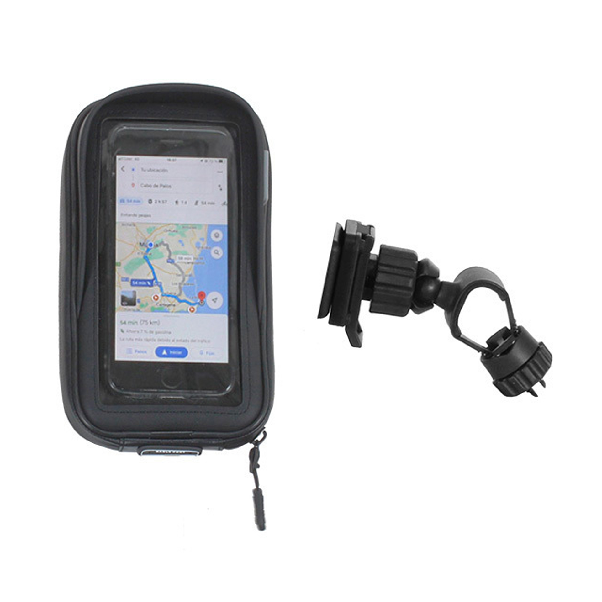 SHAD SMARTPHONE HOLDER WITH POCKET FOR HANDLEBAR 180x90mm