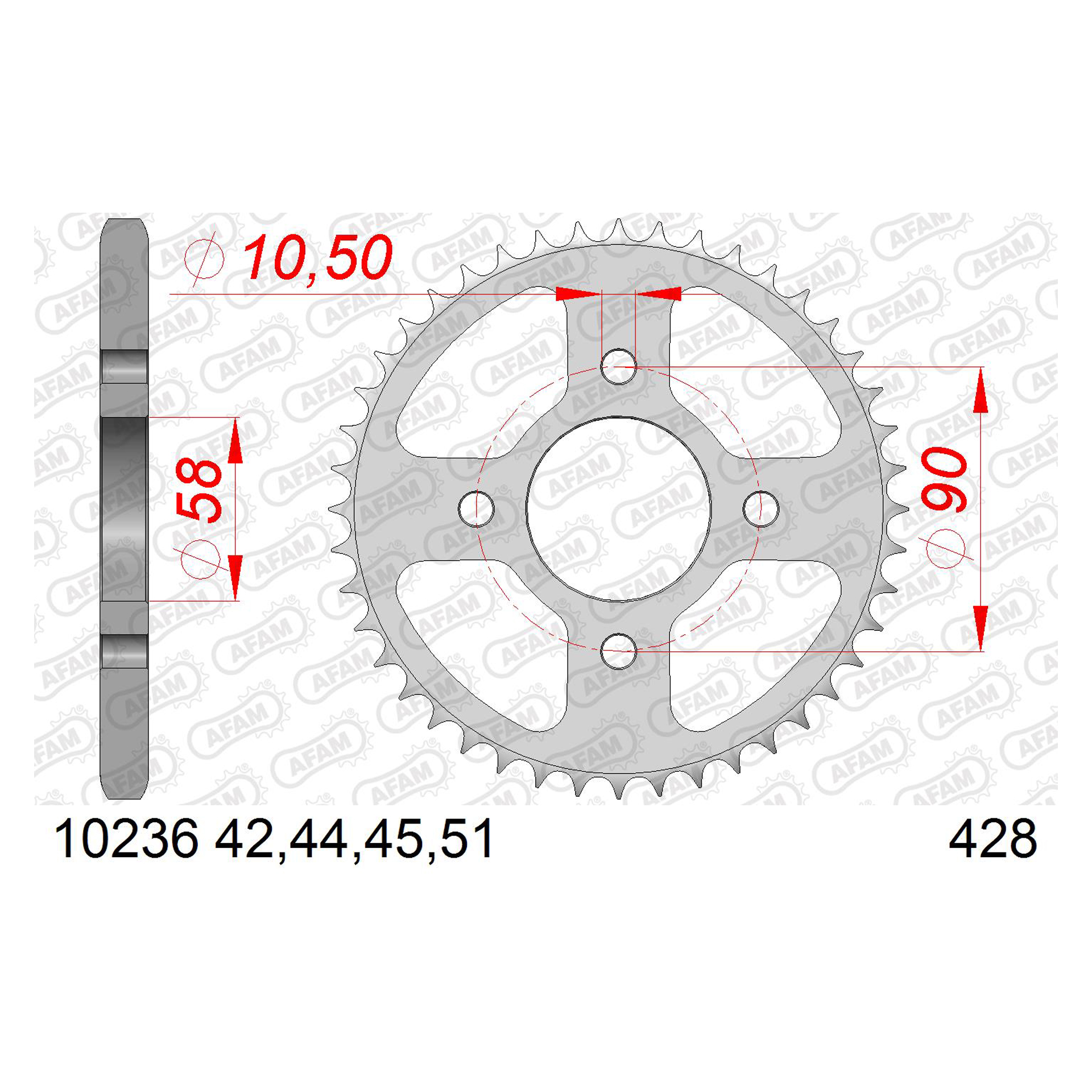 AFAM CREMALHEIRA AÇO 428 CB 125 F 2015-20 CBR 125R 2012-16 AFAM CREMALHEIRA AÇO 428 CB 125 F 2015-20 CBR 125R 2012-16
