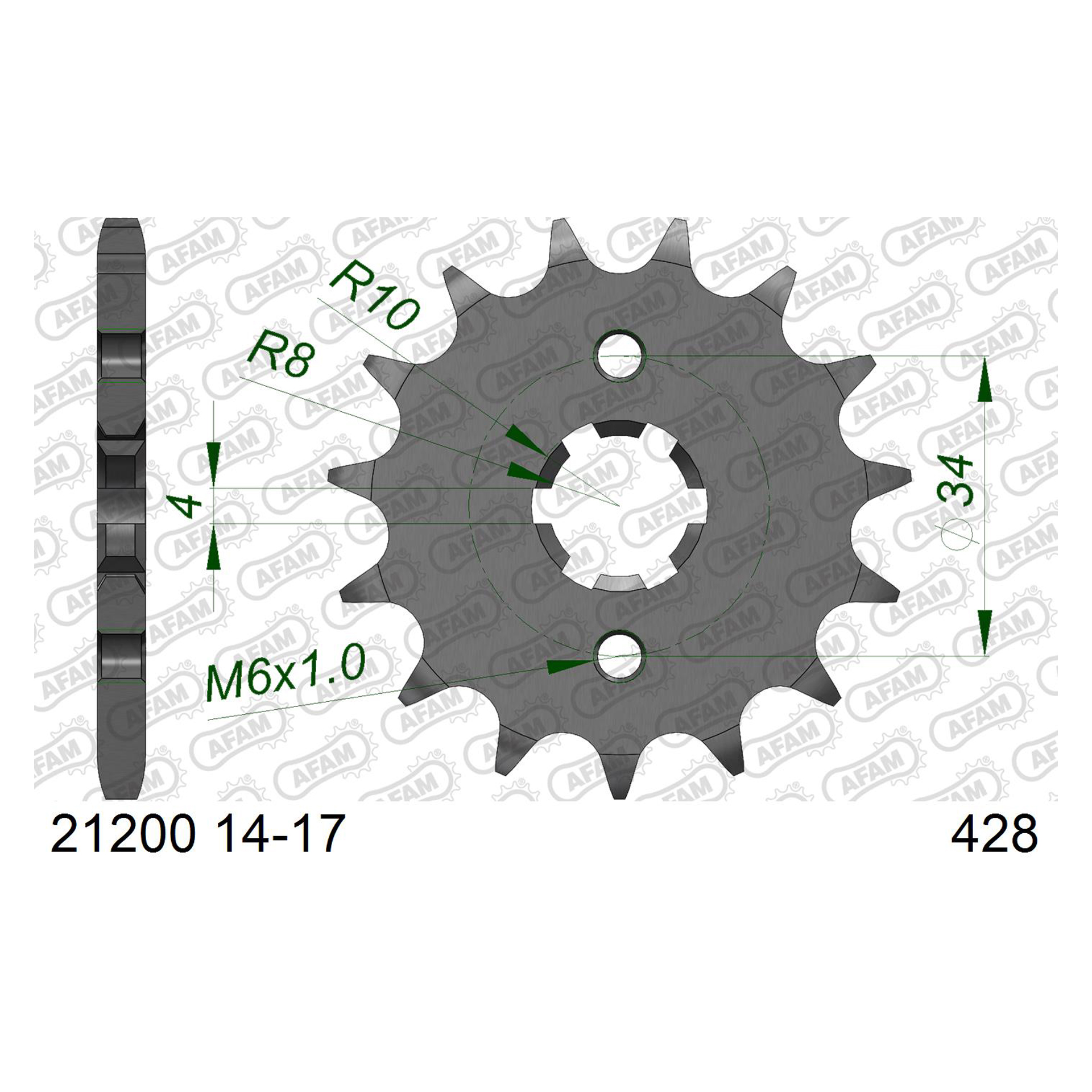 AFAM PINHAO 428 BETA RR 125 YZF-R 2019-25 YBR 125 2005-06