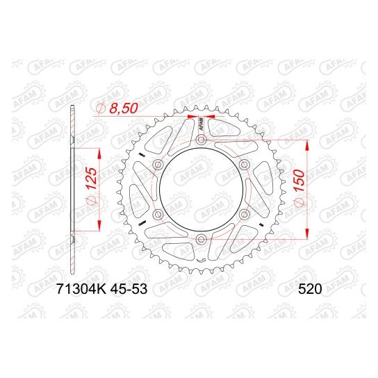 AFAM CREMALHEIRA AO PRETO 520 KTM HUSQVARNA GAS GAS CF MOTO