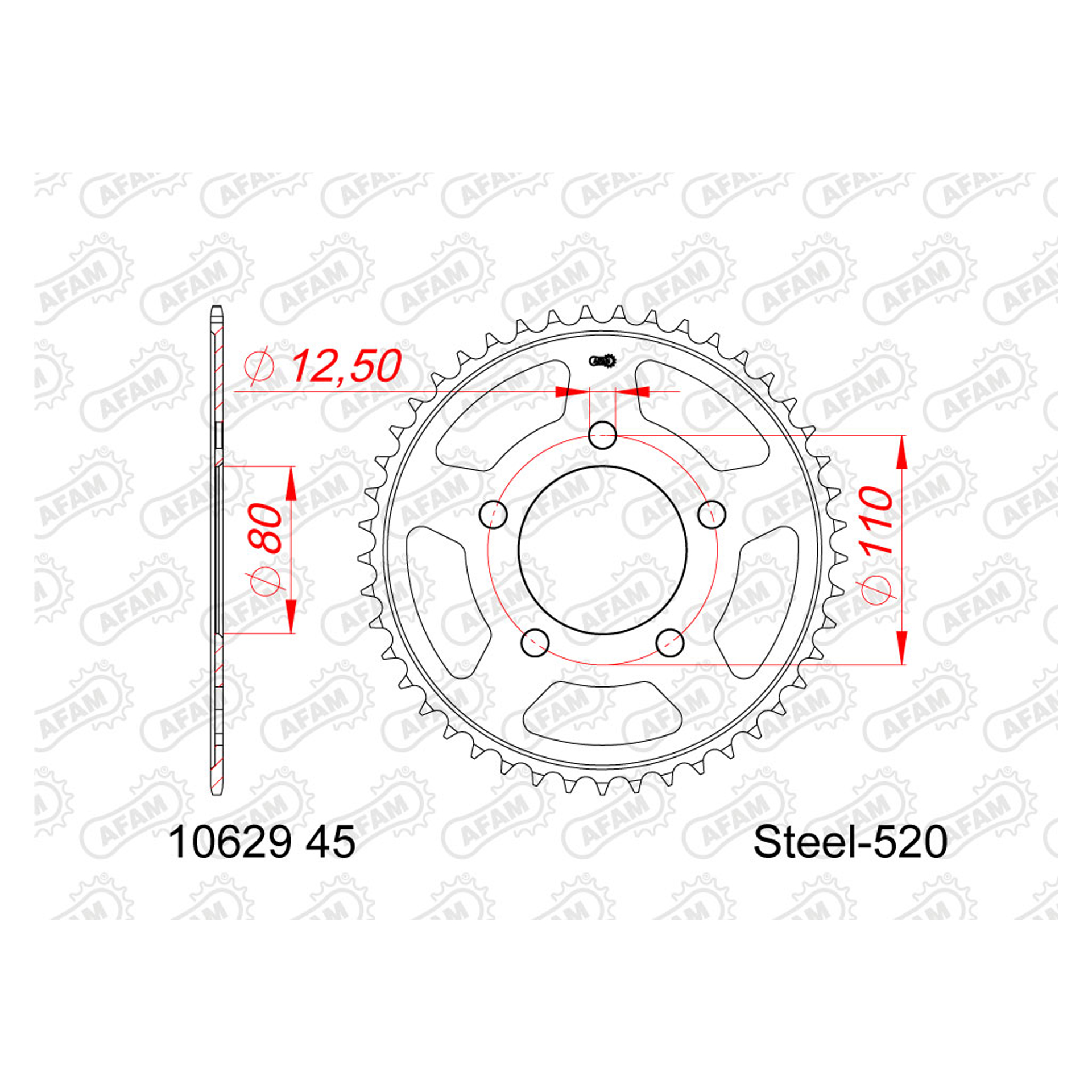 AFAM CREMALHEIRA AÇO 520 XL 750 TRANSALP 2023-24 AFAM CREMALHEIRA AÇO 520 XL 750 TRANSALP 2023-24