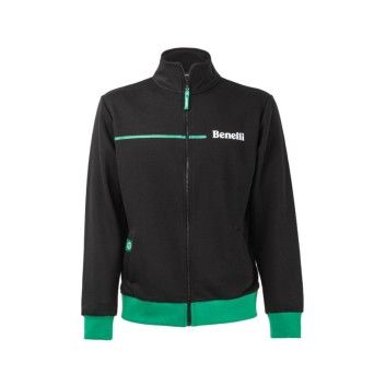 BLACK JACKET WITH ZIPPER - "GREEN LINE"