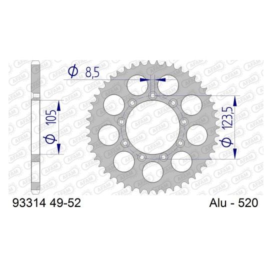 AFAM CREMALHEIRA ALUMINIO 520 TM 125 97-20 250 99-20