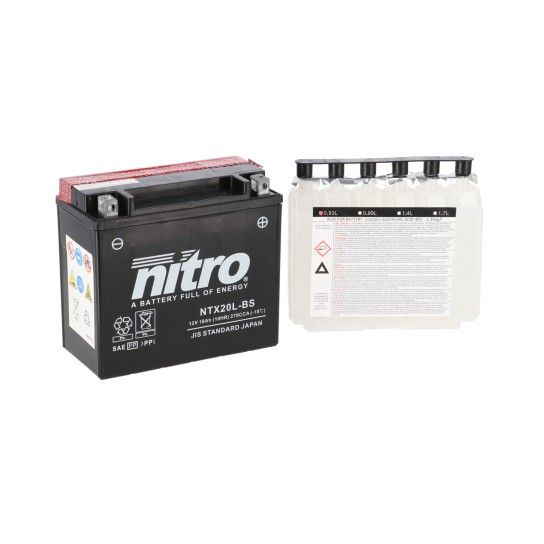 NITRO BATERIA NTX20L-BS AGM COM CARGA ACIDO