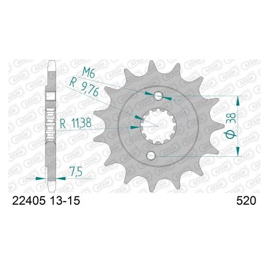 AFAM PINHAO 520 DVX400 LTZ400 2002-18 LTR450 2006-11 AFAM PINHAO 520 DVX400 LTZ400 2002-18 LTR450 2006-11