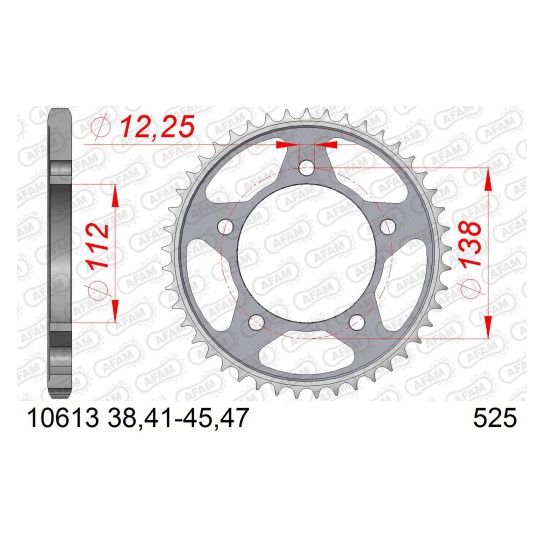 AFAM CREMALHEIRA AÇO 525 CB600F CBR650 CBR900 VT750 CMX1100 AFAM CREMALHEIRA AÇO 525 CB600F CBR650 CBR900 VT750 CMX1100
