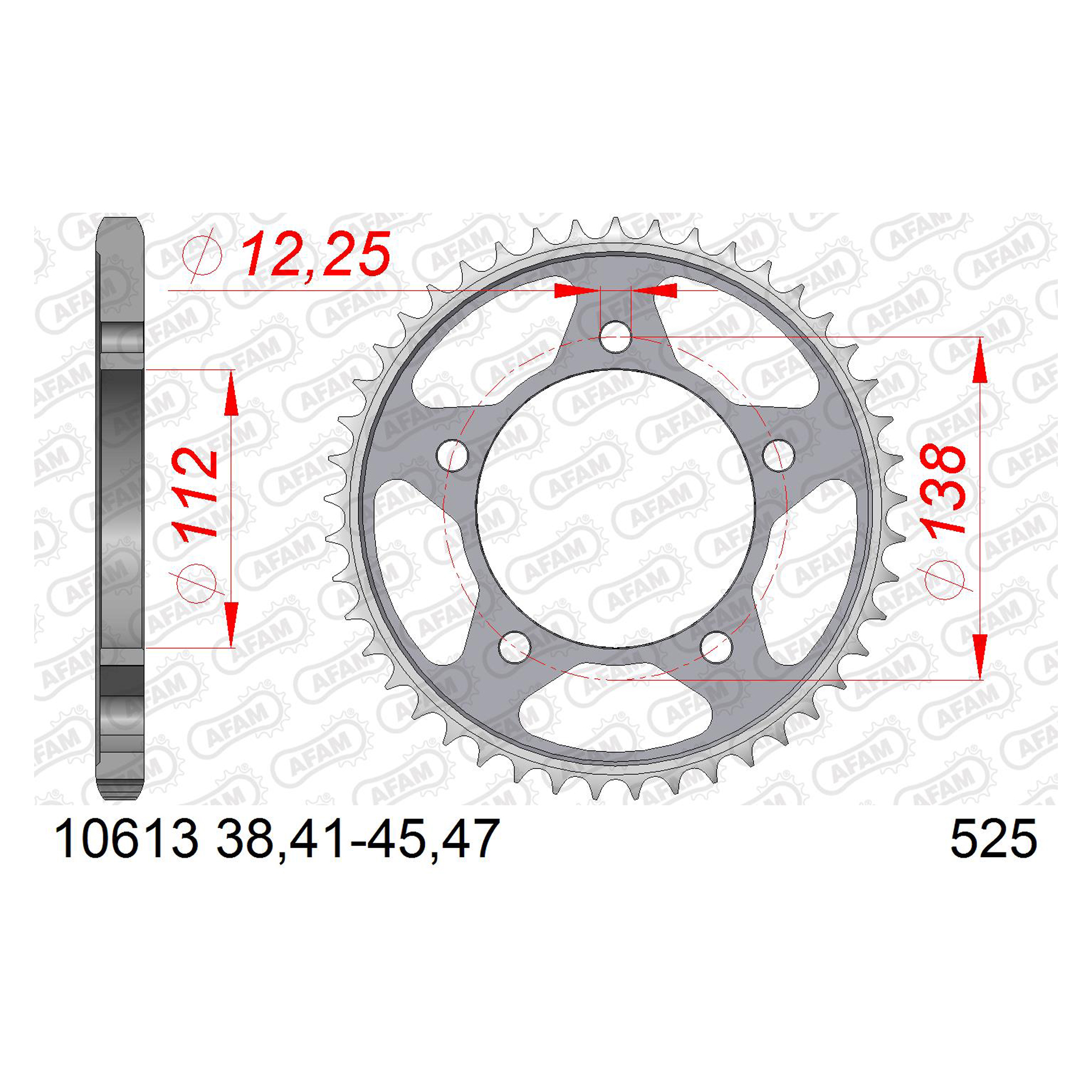 AFAM CREMALHEIRA AÇO 525 CB600F CBR650 CBR900 VT750 CMX1100 AFAM CREMALHEIRA AÇO 525 CB600F CBR650 CBR900 VT750 CMX1100