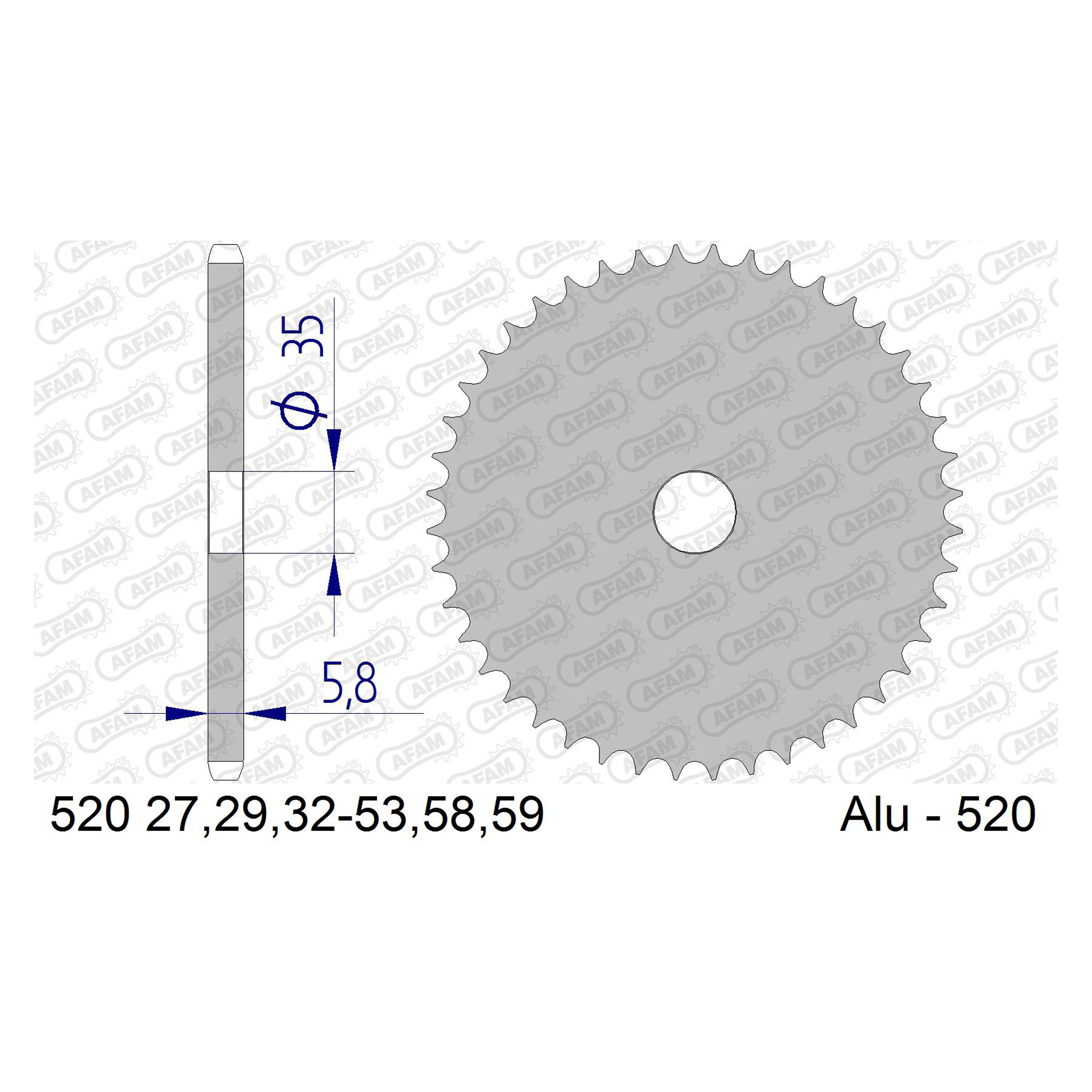 AFAM CREMALHEIRA ALUMINIO CHEIA 520-39