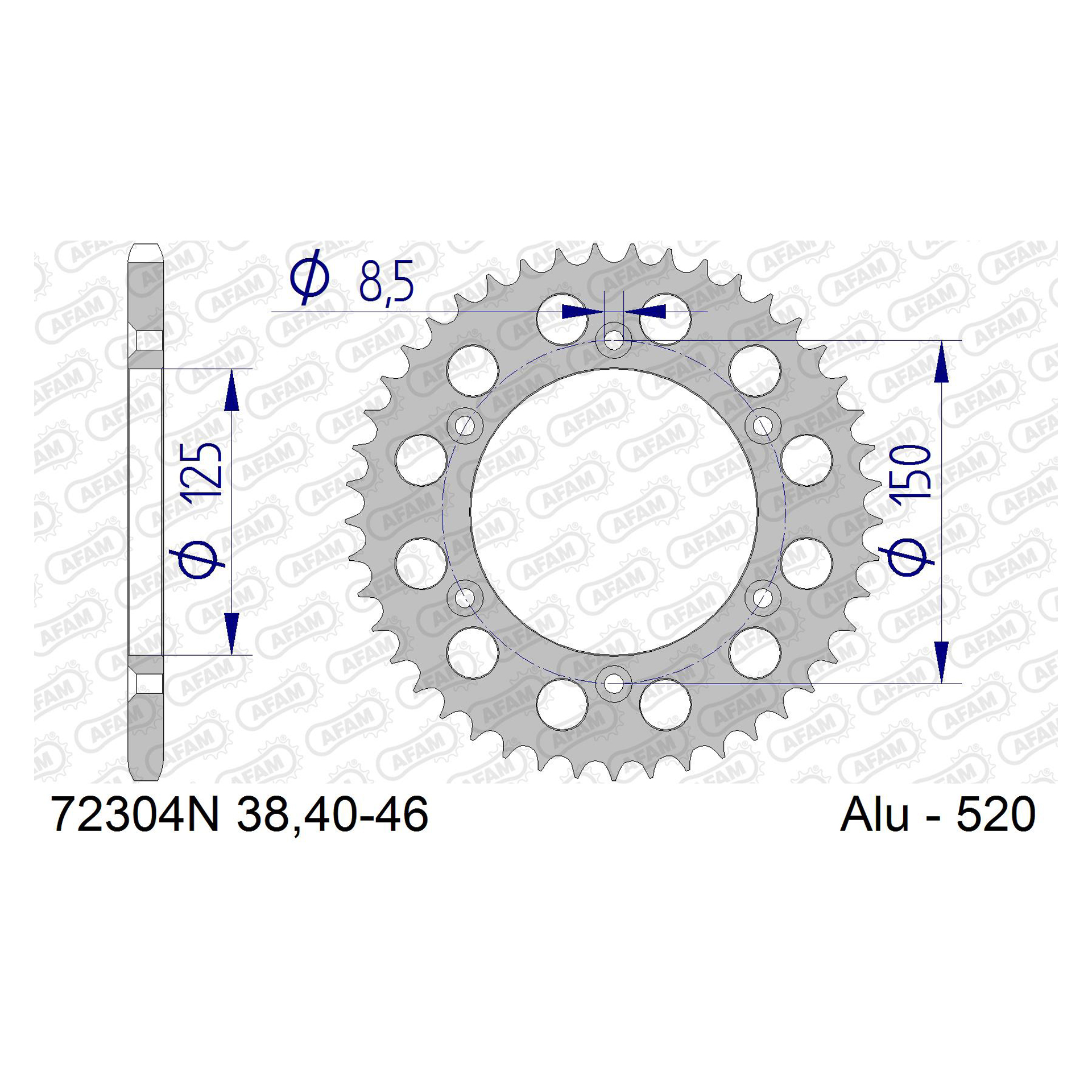 AFAM CREMALHEIRA ALUMINIO 520 GAS GAS HUSQVARNA KTM 2021-26 AFAM CREMALHEIRA ALUMINIO 520 GAS GAS HUSQVARNA KTM 2021-26