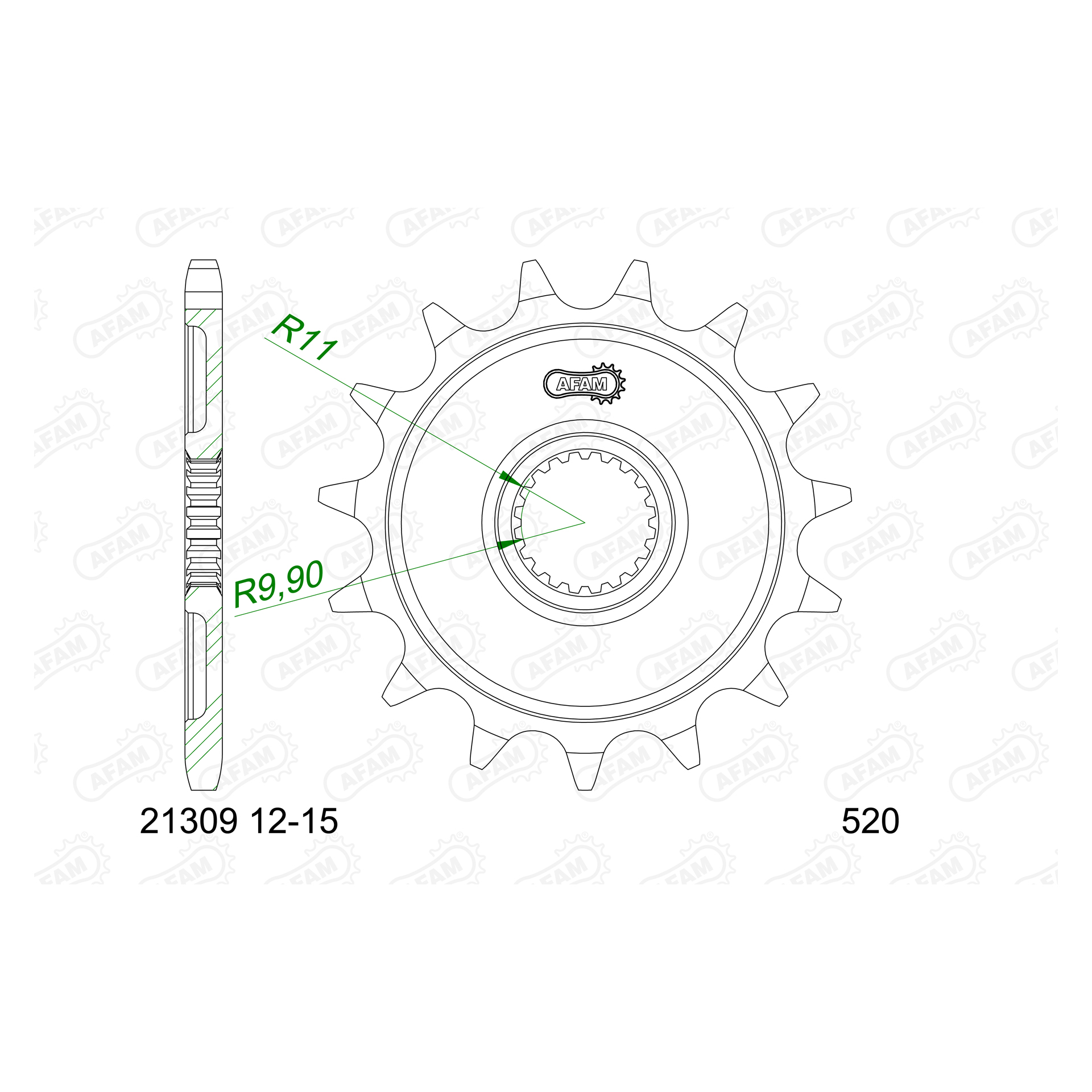 AFAM PINHAO 520 TRK251 YZ125 2005-25 YZ250F 2001- WR250F R X AFAM PINHAO 520 TRK251 YZ125 2005-25 YZ250F 2001- WR250F R X