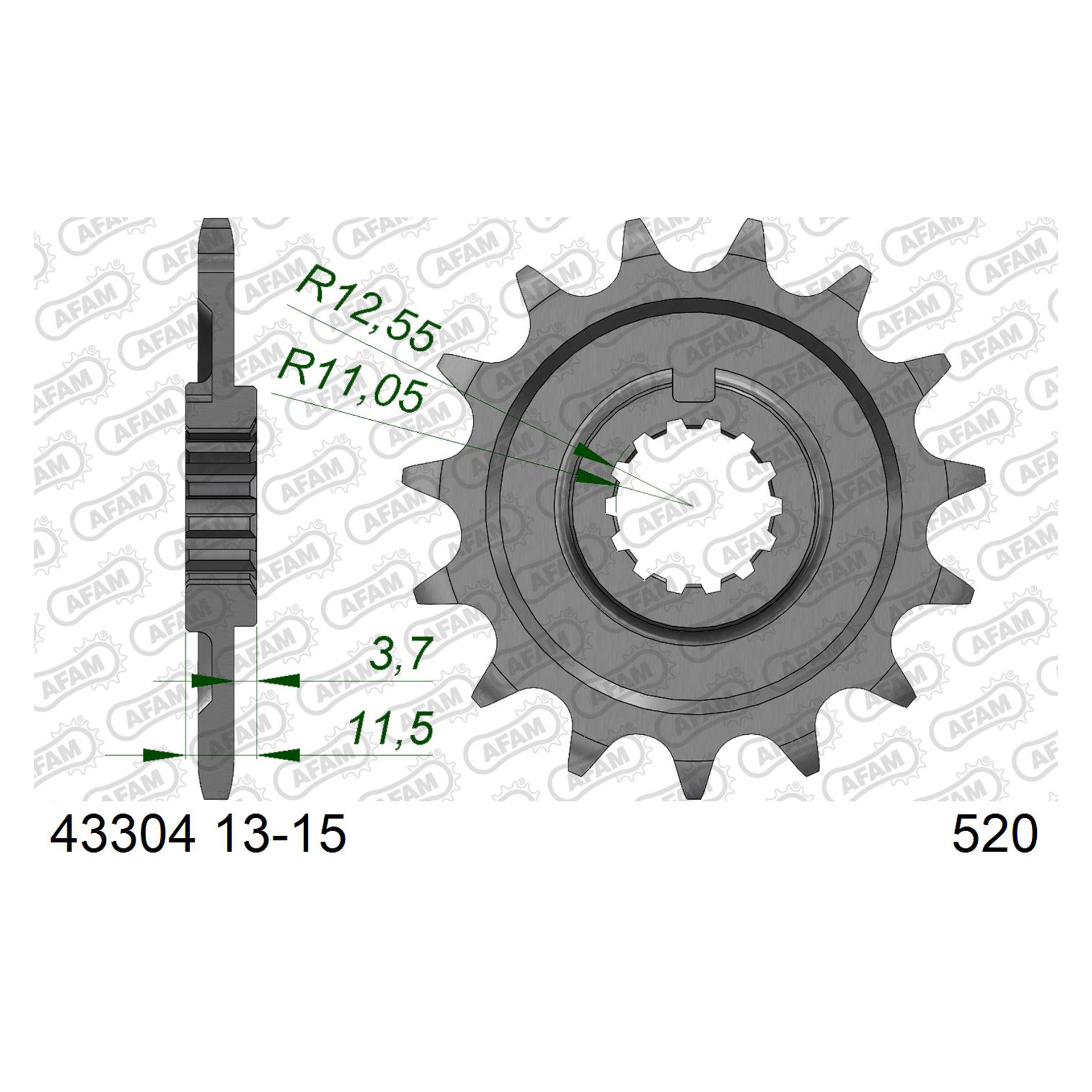 AFAM PINHAO 520 SHERCO 250 300 SE 2014-22 AFAM PINHAO 520 SHERCO 250 300 SE 2014-22
