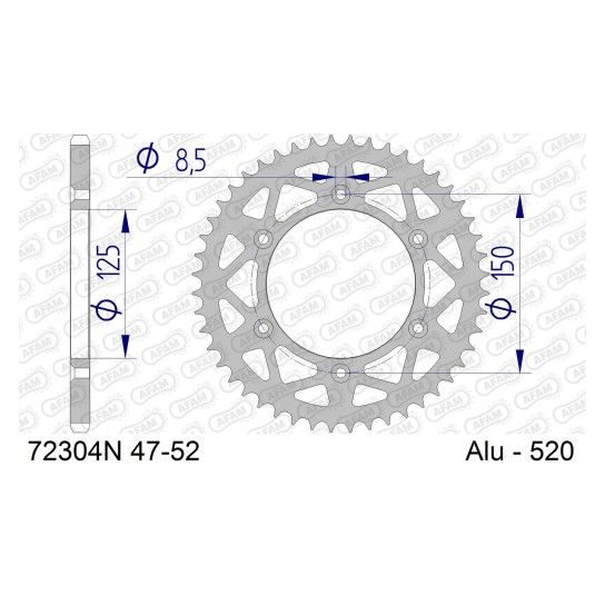 AFAM CREMALHEIRA ALUMINIO 520 GAS GAS HUSQVARNA KTM 2021-26 AFAM CREMALHEIRA ALUMINIO 520 GAS GAS HUSQVARNA KTM 2021-26